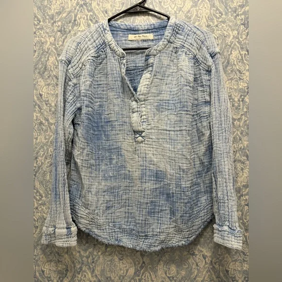 Free People Tops Free People Anguilla Washed Pullover Blue Top